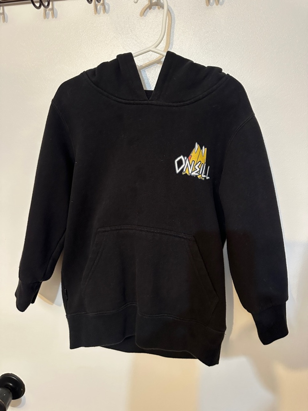 O'Neill Black Hoodie with Yellow & White Flame Logo